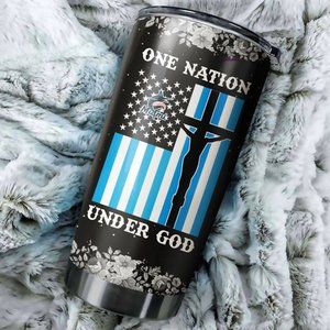 16 oz MLB Miami Marlins Tumbler - One Nation Under God Design